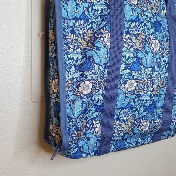 Hobby Gift Craft Bag Blue Floral Zippered With Inserts For Craft Projects & Tool - Picture 5 of 11